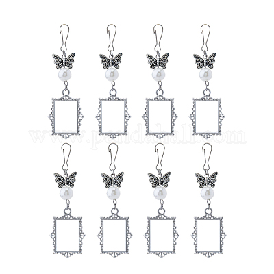 2 комплект подвесных украшений в виде бабочек и картин в тибетском стиле из сплава HJEW-UN0001-15-1