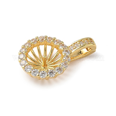 Латунные микро-паве прозрачные серьги-гвоздики из циркония KK-D369-04G-1