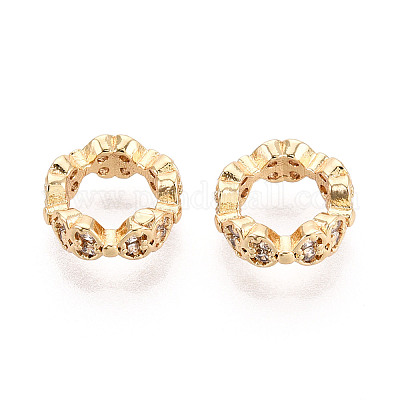 Латунь микропаве прозрачный кубический цирконий европейский бисер KK-N275-03G-1