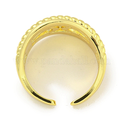 Стойки с покрытием из латуни микро-паве цепи с цирконием открытые кольца-манжеты для женщин RJEW-I104-08G-1