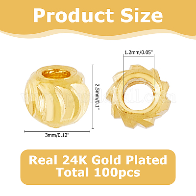 100 шт. Латунные бусины KK-HS0015-29G-1