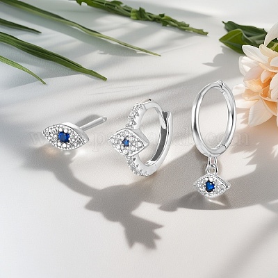 Простые комплекты сережек из стерлингового серебра s925 в форме конского глаза NN5994-2-1