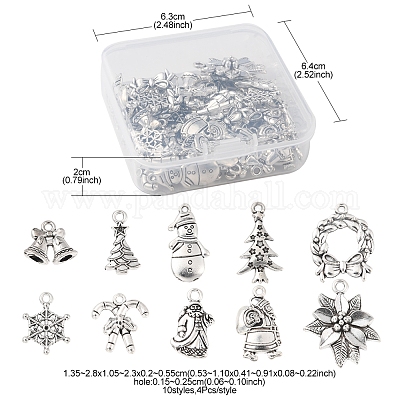 40шт 10 стиля рождественские тематические подвески из сплава FIND-FS0001-50-1