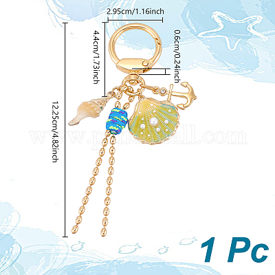 1 шт. брелки в форме ракушки из цинкового сплава&nbsp;KEYC-NB0001-83-1