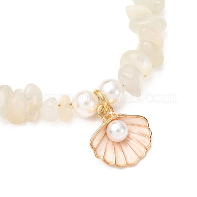 Комплект из 3 браслета из бусин из натурального лунного камня BJEW-JB12413-1