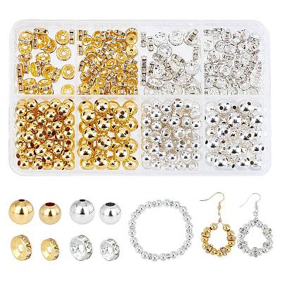 340 шт. латунные и железные разделительные бусины со стразами и латунные разделительные бусины KK-AR0002-35-1