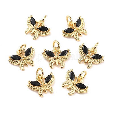 Настоящие 18k позолоченные латунные микро pave кубические циркониевые подвески ZIRC-Z023-05E-1