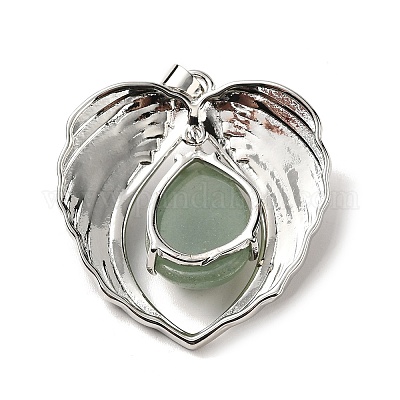 Подвески-капли из натурального зеленого авантюрина KK-K331-02P-04-1