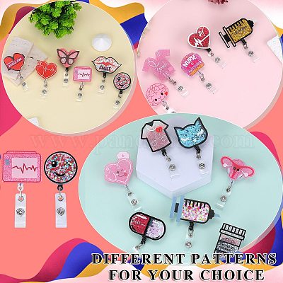 Катушка для значков из акрила и АБС-пластика с эффектом зыбучих песков и блесток AJEW-SZ0002-45A-1