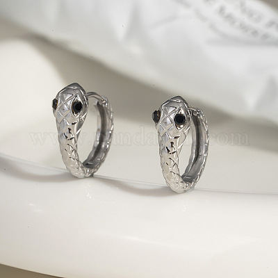 Элегантные серьги-кольца из нержавеющей стали в форме змеи ZH3704-2-1