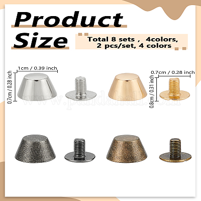 8 комплект заклепок из цинкового сплава 4 цветов&nbsp;PURS-LP0001-12-1