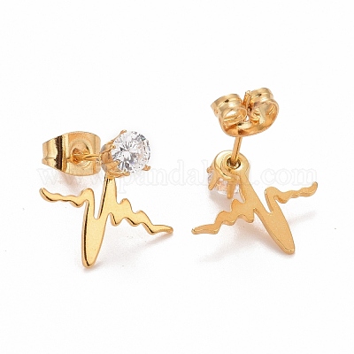 Серьги-гвоздики из нержавеющей стали 304 EJEW-C019-09G-1