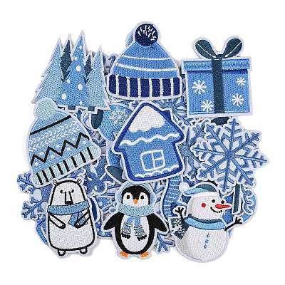 32 шт. рождественские заплатки из полиэфирной ткани PATC-C001-02-1