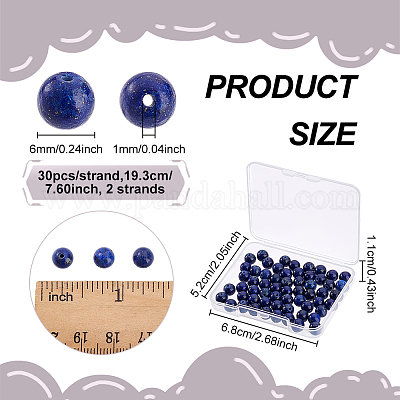 2 нити натуральных бусин из лазурита G-NB0003-18-1