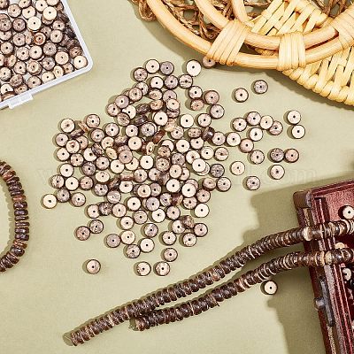 6 нить натуральных кокосовых бусин-рондель COCB-FH0001-03-1