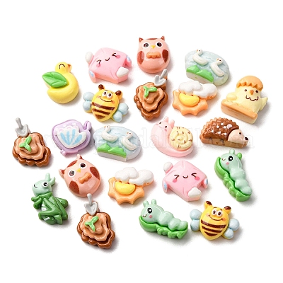 Кабошоны из непрозрачной смолы на тему насекомых CRES-I046-12-1