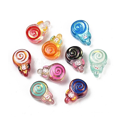 Прозрачные смоляные эмалевые бусины RESI-L047-13-1