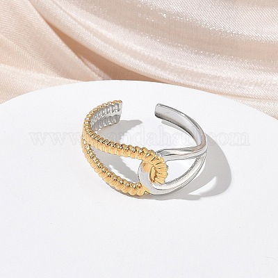 Открытые кольца манжеты из нержавеющей стали 304 RJEW-Z121-02GP-09-1