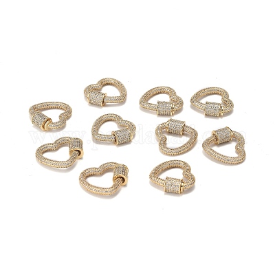 Латунь микропаве прозрачный кубический цирконий винт карабин брелоки ZIRC-F120-002G-1