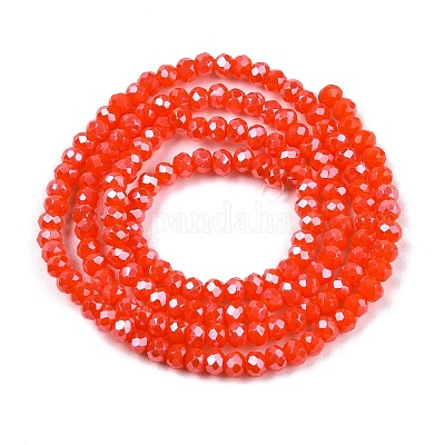 Стеклянные бусины с гальваническим покрытием  EGLA-A044-P1mm-A03-1