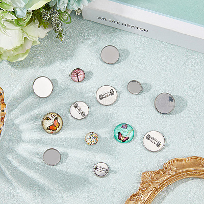 40 шт. 4 стиля брошь из нержавеющей стали 304 с кабошонами STAS-BBC0007-28-1