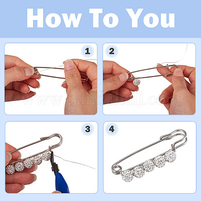 8 шт. 4 стиля железных булавок со стразами&nbsp;FIND-TA0008-81-1