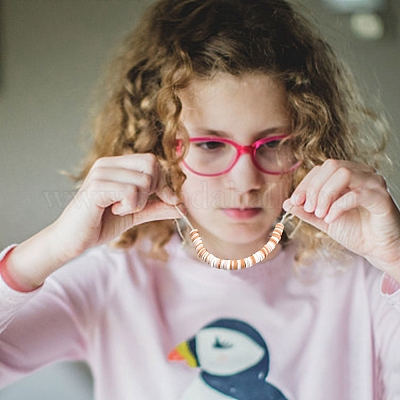 1 нить бусины из полимерной глины ручной работы CLAY-SC0001-32-1