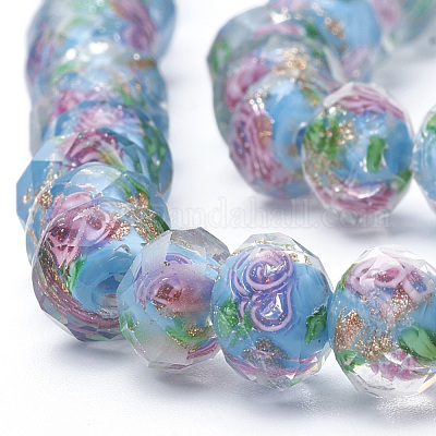 Ручной золотой песок бусины бисер нитей LAMP-R141-8mm-06-1