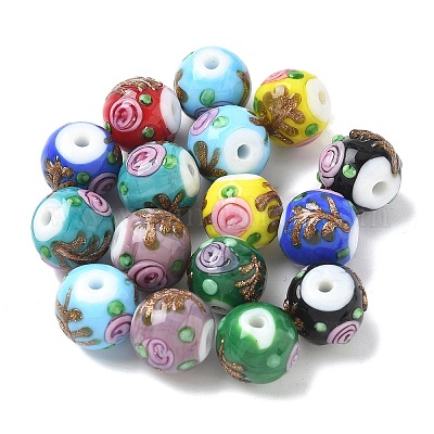 Бусины ручной работы бусины золотого песка LAMP-D303-01-1