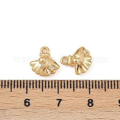 Подвески из латуни с микропаве из кубических цирконий на тему океана KK-F902-08R-G-1