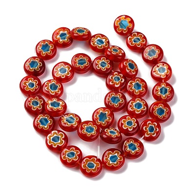 Ручной работы millefiori стеклянные бусины нитки LAMP-G164-04A-1