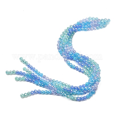 Стеклянные бусины с гальваническим покрытием  EGLA-D300-06-6mm-05-1