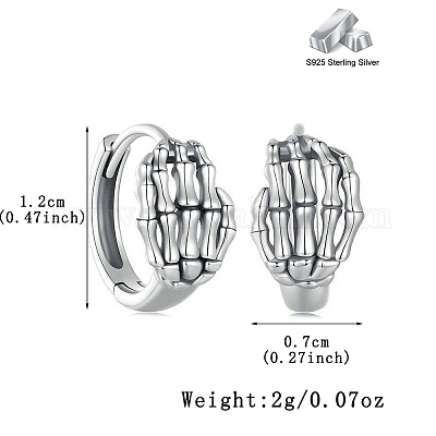 925 серьги-кольца в форме скелета из стерлингового серебра TS8086-1