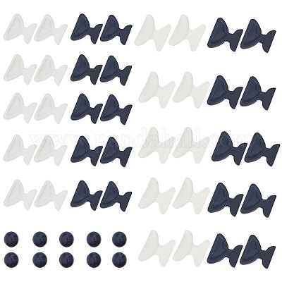 25 пара 5 стильных носовых упоров для очков в форме бабочек и плоских круглых противоскользящих мягких силиконовых самоклеящихся накладок FIND-GF0004-10-1