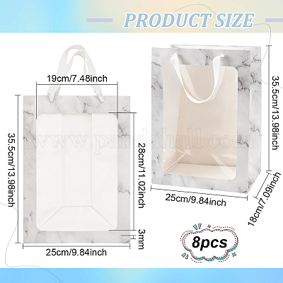 Складные подарочные пакеты из бумаги с мраморным принтом ABAG-WH0038-53-1