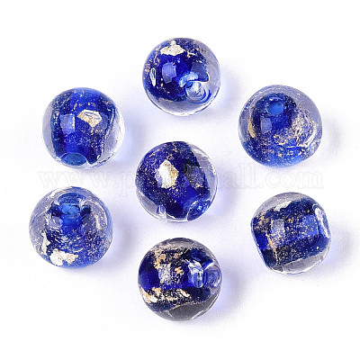 Ручной работы золотые и серебряные шарики фольги стекла FOIL-N030-03A-01C-1