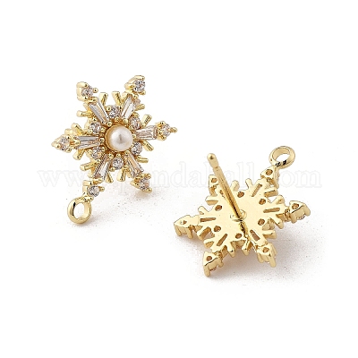 Латунные серьги-гвоздики из циркония KK-K371-34G-1