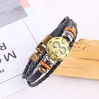 Браслеты из искусственной кожи с тройным слоем из нескольких нитей WG0B1A2-03-1