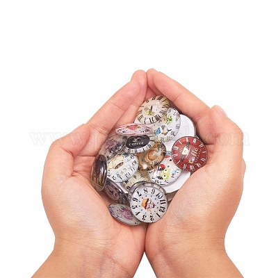 Печатные стеклянные кабошоны GGLA-YW0001-01B-1