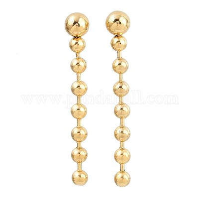 Круглые серьги-гвоздики с кисточками из нержавеющей стали 304 EJEW-D330-02G-1