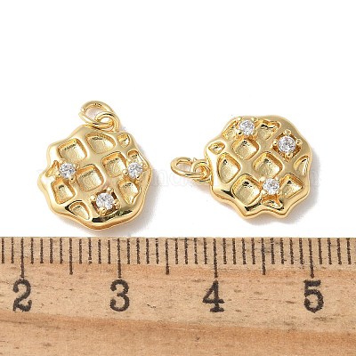 Латунные микропаве прозрачные подвески с фианитом KK-Q031-05G-1