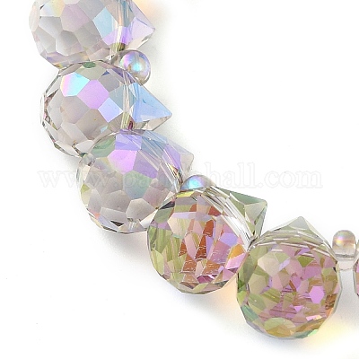 Стеклянные бусины с гальваническим покрытием  EGLA-D030-17K-1