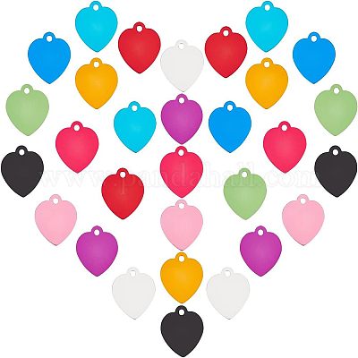 30шт 10 цвета алюминиевые заготовки подвески ALUM-FH0001-07-1