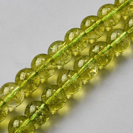 Нити круглых бусин из натурального кварца с трещинками&nbsp;G-WH0043-007C-1