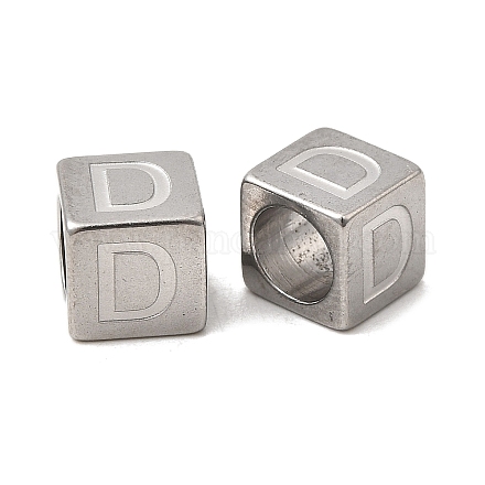 Европейские бусины из нержавеющей стали 304 STAS-D382-02D-P-1