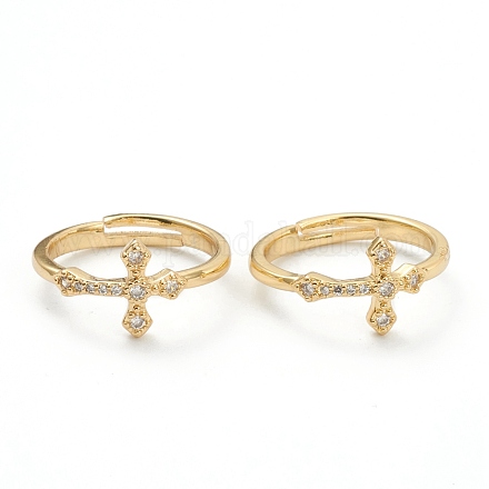 Латунные кольца из манжеты с прозрачным цирконием ZIRC-M117-10G-1