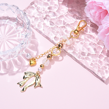 Ccb пластик и акрил искусственный жемчуг и сплав подвесные украшения HJEW-YW00090-01-1