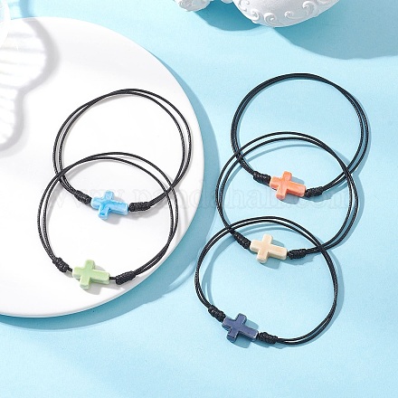 Регулируемые браслеты из фарфоровых бусин ручной работы BJEW-TA00697-1