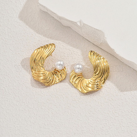 Серьги-гвоздики из нержавеющей стали с текстурированными самородками NW2943-1