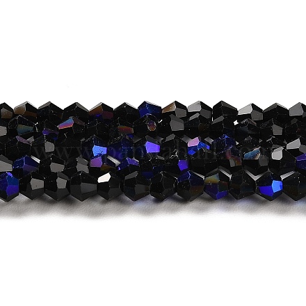 Прозрачные стеклянные бусины гальваническим пряди GLAA-F029-4mm-D02-1